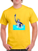 Sinking Liberty T-shirt -Muzaffar Yulchiboev Designs