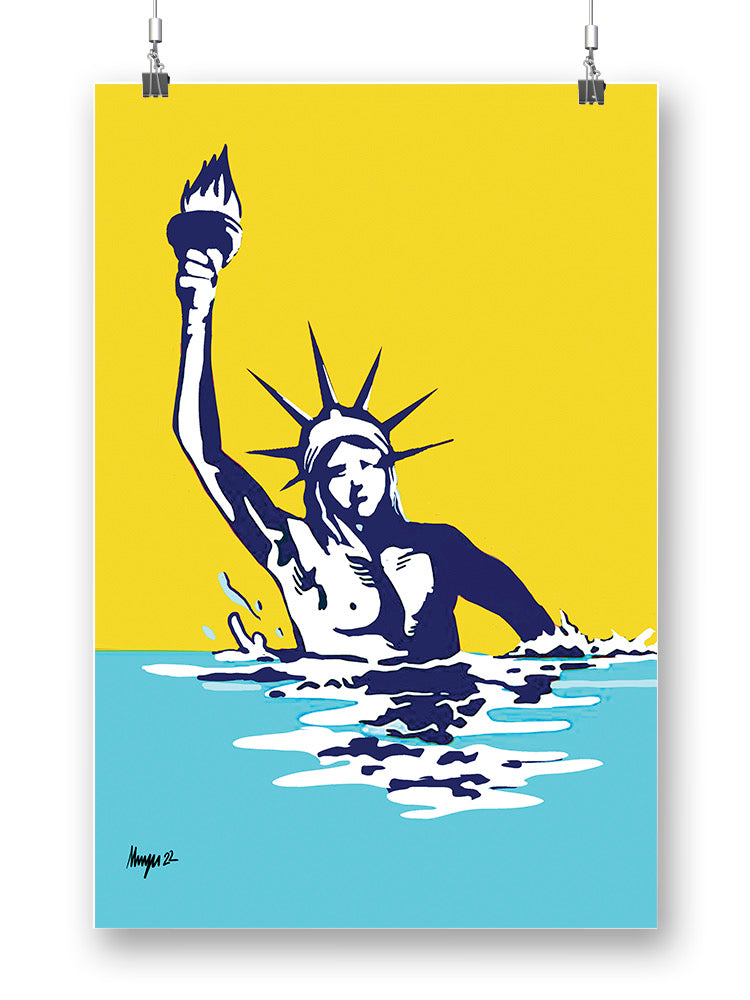 Sinking Liberty Wall Art -Muzaffar Yulchiboev Designs