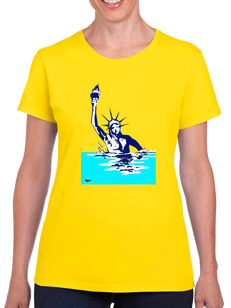 Sinking Liberty T-shirt -Muzaffar Yulchiboev Designs