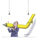 Yellow Line Stragety Wrapped Canvas -Arcadio Esquivel Designs