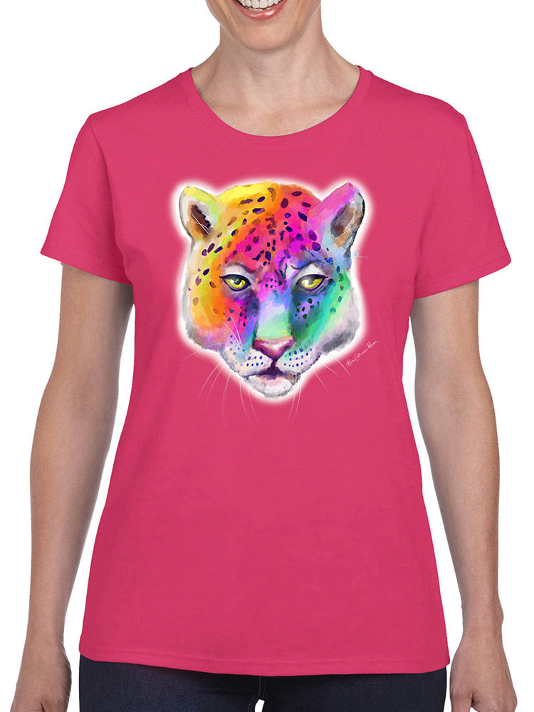 Leopard In Rainbow T-shirt -Rose Khan Designs