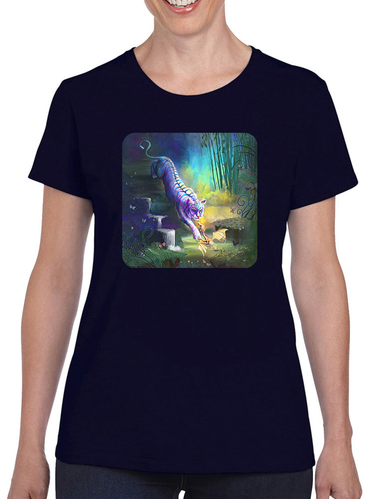 Tiger And Tiny Dragon T-shirt -Rose Khan Designs