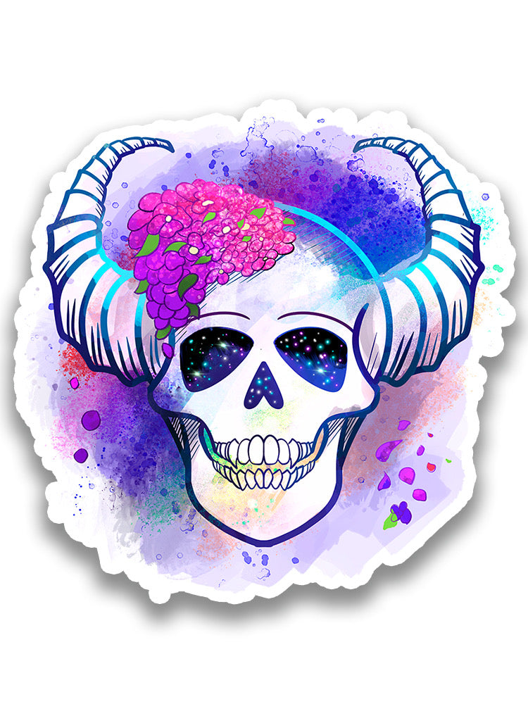 Floral Skull Sticker -Rose Khan Designs
