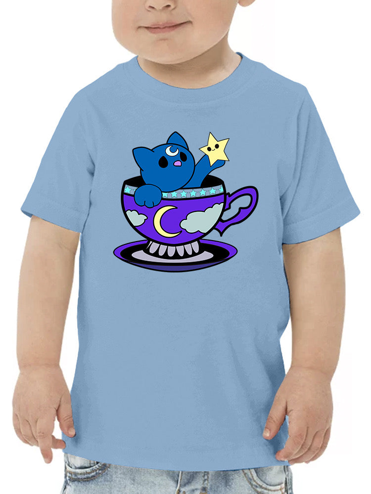Moon Cat In A Cup T-shirt -Rose Khan Designs