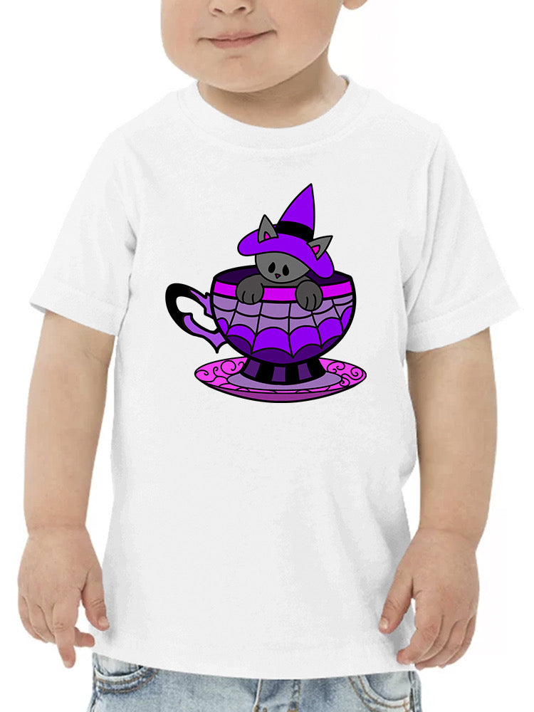 Witch Cat In A Cup T-shirt -Rose Khan Designs