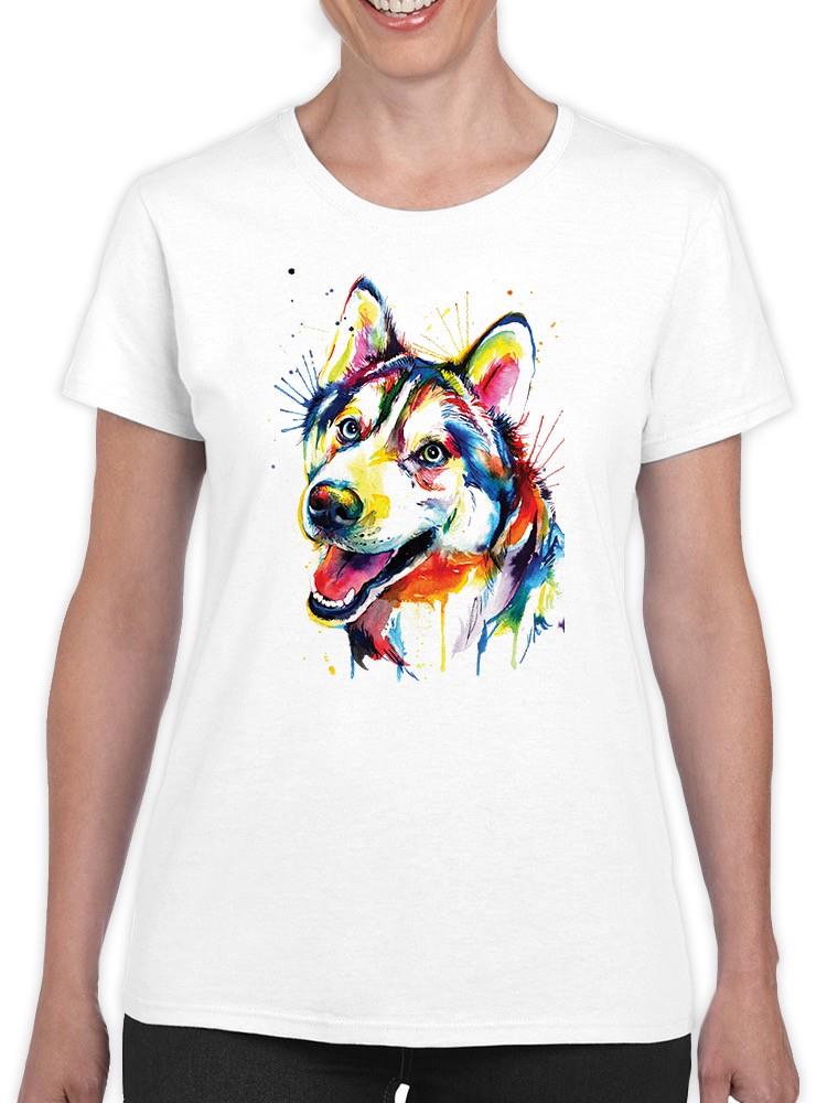 Colorful And Happy Husky T-shirt -Weekday Best Designs