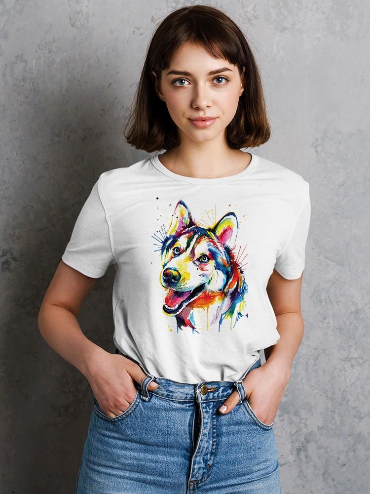 Colorful And Happy Husky T-shirt -Weekday Best Designs