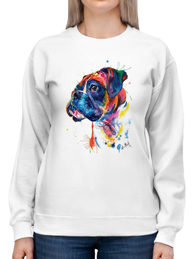 Colorful Boxer Dog Sweatshirt -Weekday Best Designs