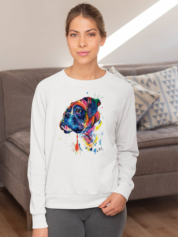 Colorful Boxer Dog Sweatshirt -Weekday Best Designs