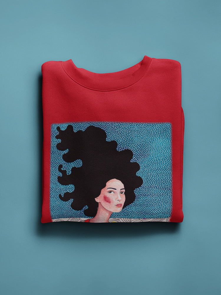 Woman In Red Dress Sweatshirt -Hulya Ozdemir Designs