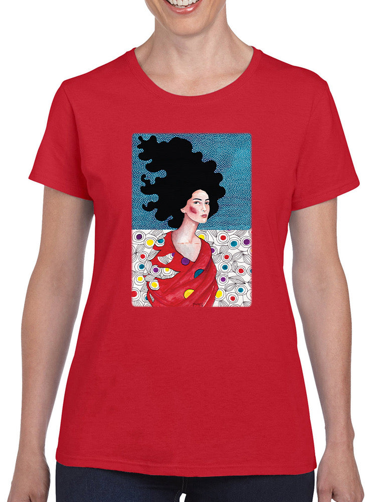 Woman In Red Dress T-shirt -Hulya Ozdemir Designs
