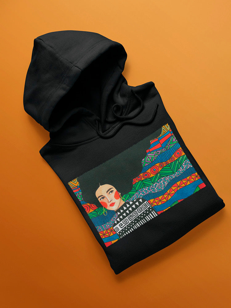 Black Haired Woman Hoodie or Sweatshirt -Hulya Ozdemir Designs