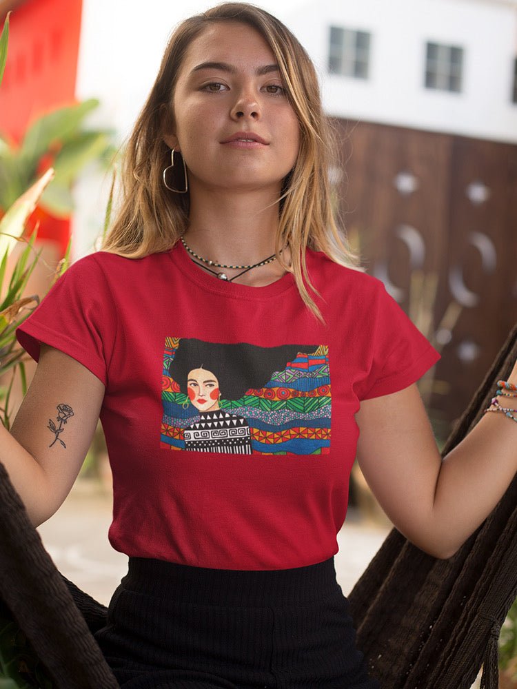 Black Haired Woman T-shirt -Hulya Ozdemir Designs