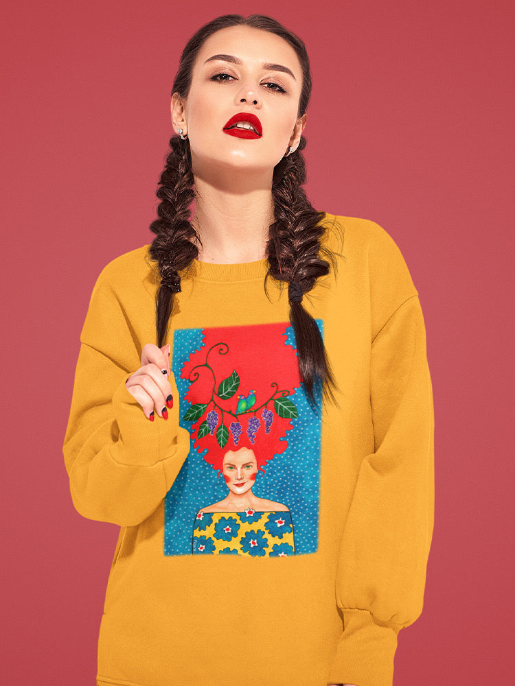Fiery Haired Woman Sweatshirt -Hulya Ozdemir Designs
