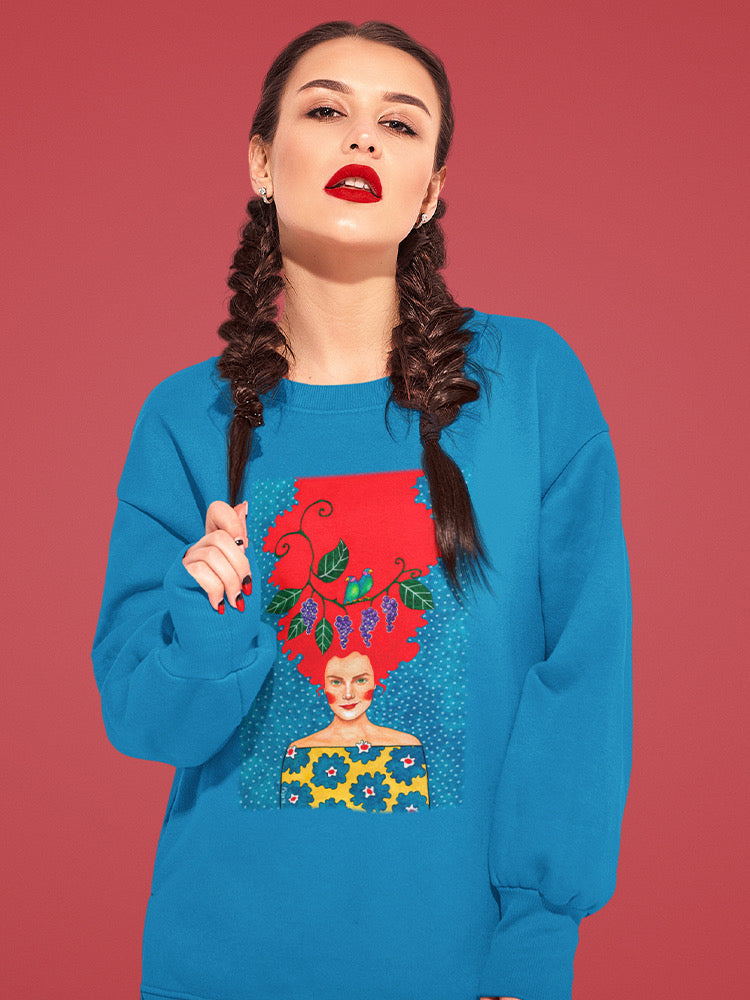 Fiery Haired Woman Sweatshirt -Hulya Ozdemir Designs