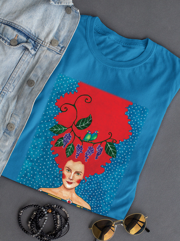 Fiery Haired Woman T-shirt -Hulya Ozdemir Designs