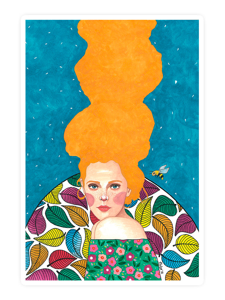 Blond Woman Sticker -Hulya Ozdemir Designs