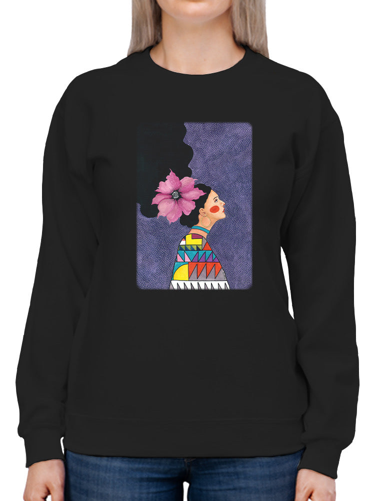 Flower Hair Sweatshirt -Hulya Ozdemir Designs