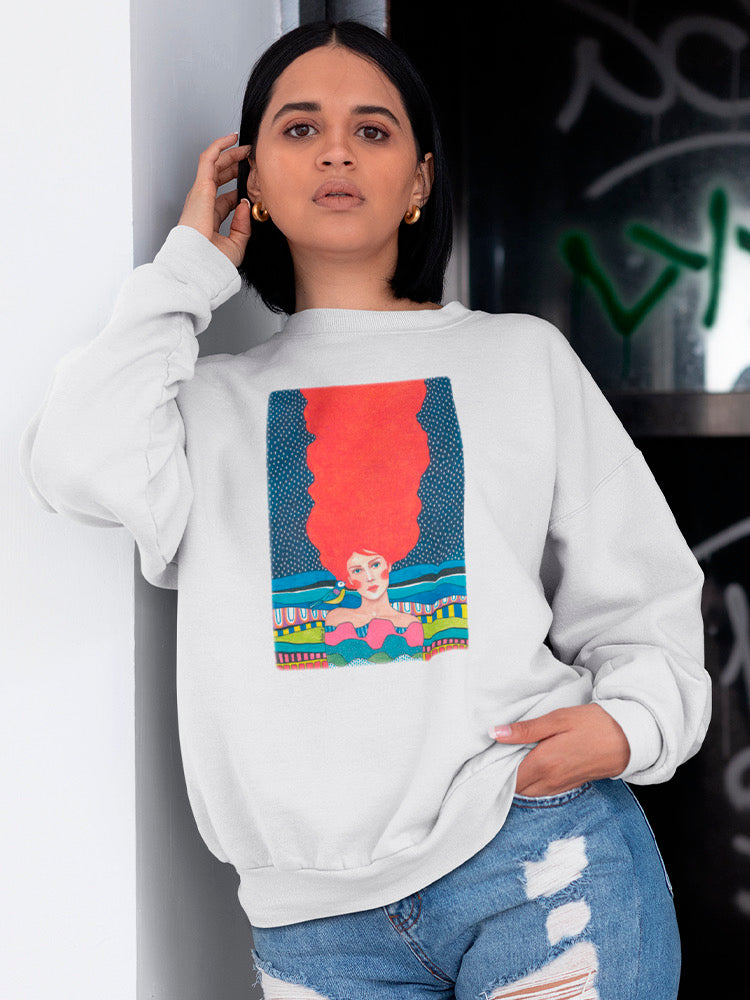 Fire Woman With A Bird Sweatshirt -Hulya Ozdemir Designs
