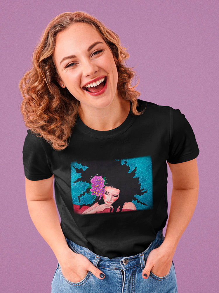 Purple Flowers Woman T-shirt -Hulya Ozdemir Designs