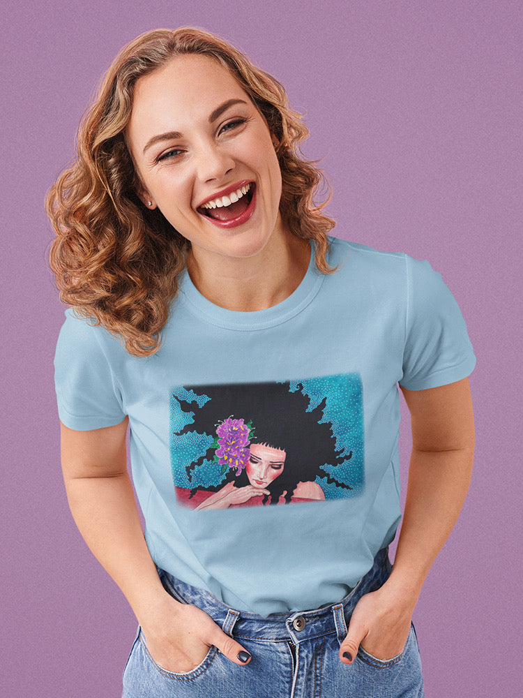 Purple Flowers Woman T-shirt -Hulya Ozdemir Designs