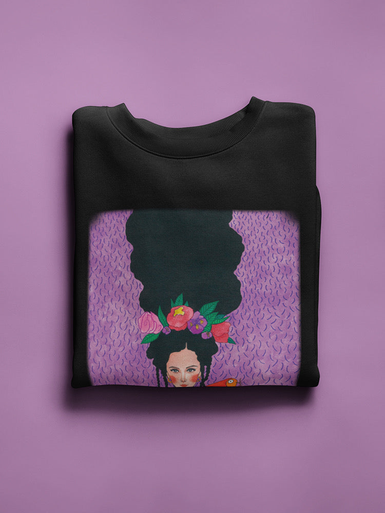Beautiful Flower Woman Sweatshirt -Hulya Ozdemir Designs