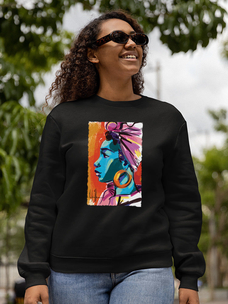 Woman With Earrings Sweatshirt -David Coleman Jr Designs