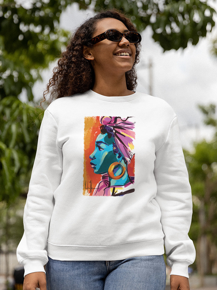 Woman With Earrings Sweatshirt -David Coleman Jr Designs