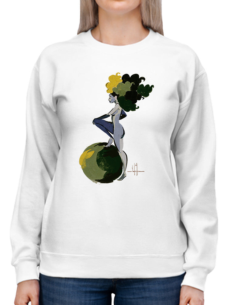 Woman And A Sphere Sweatshirt -David Coleman Jr Designs