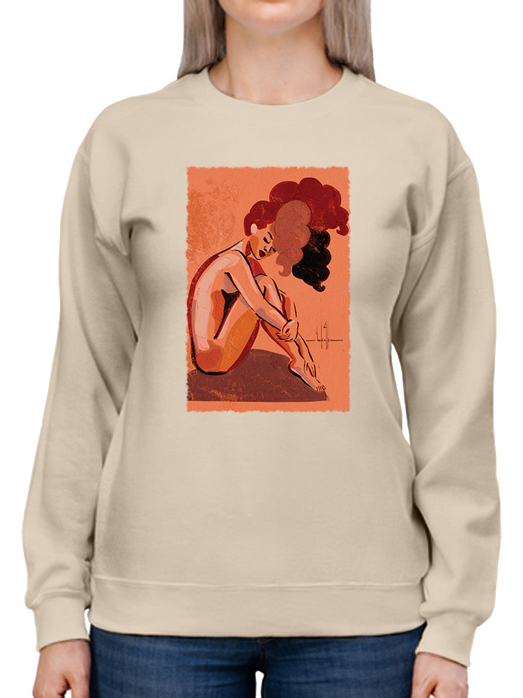 Sitting Woman Sweatshirt -David Coleman Jr Designs