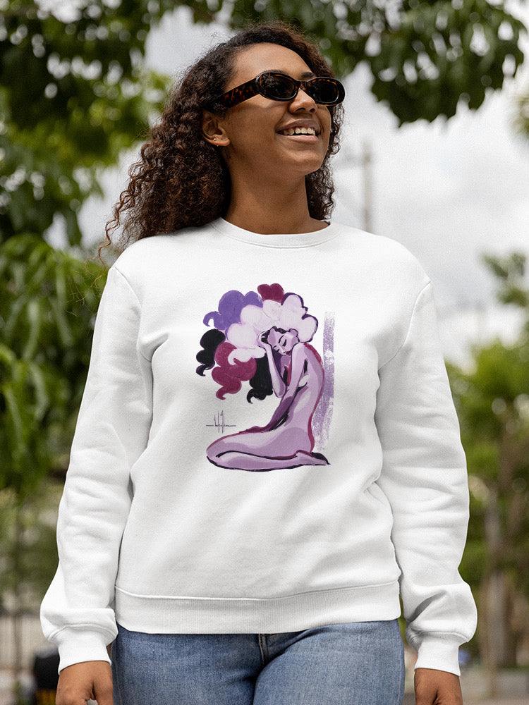 Long Haired Woman Sweatshirt -David Coleman Jr Designs