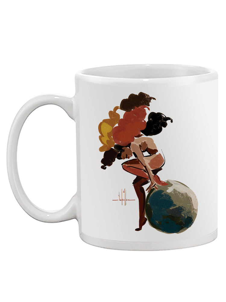 Woman On A Sphere Mug -David Coleman Jr Designs