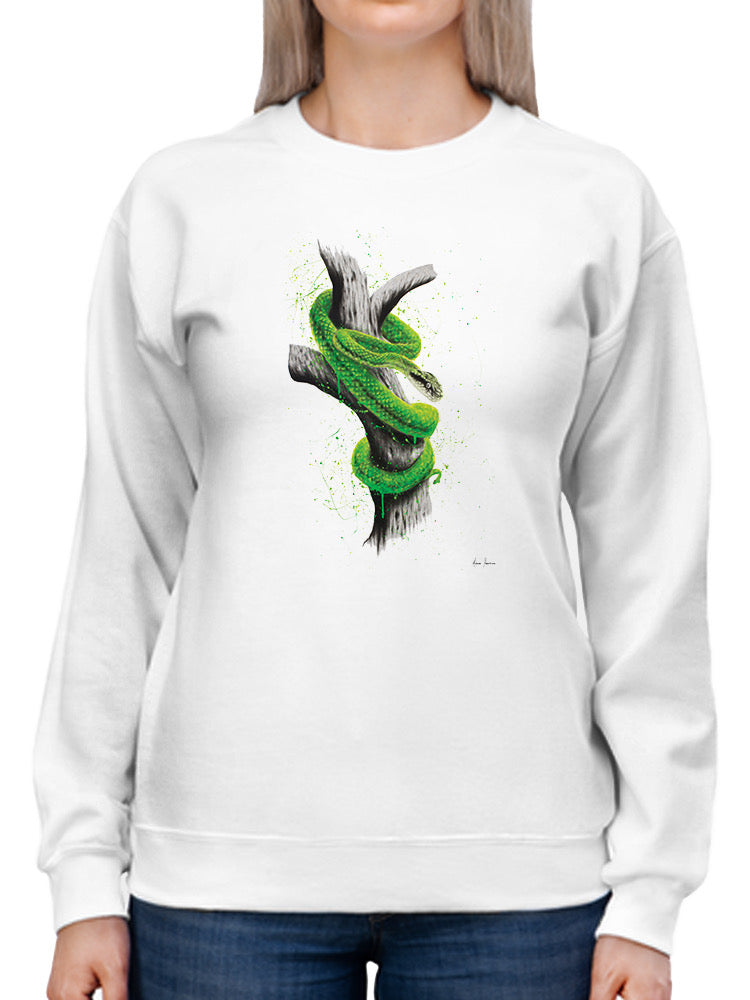 Snake Tangled On Branch Sweatshirt -Ashvin Harrison Designs