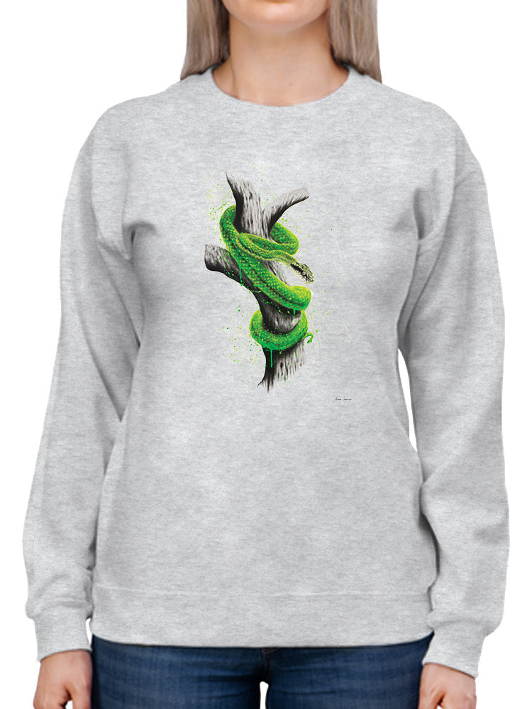 Snake Tangled On Branch Sweatshirt -Ashvin Harrison Designs