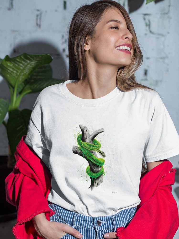 Snake Tangled On Branch T-shirt -Ashvin Harrison Designs