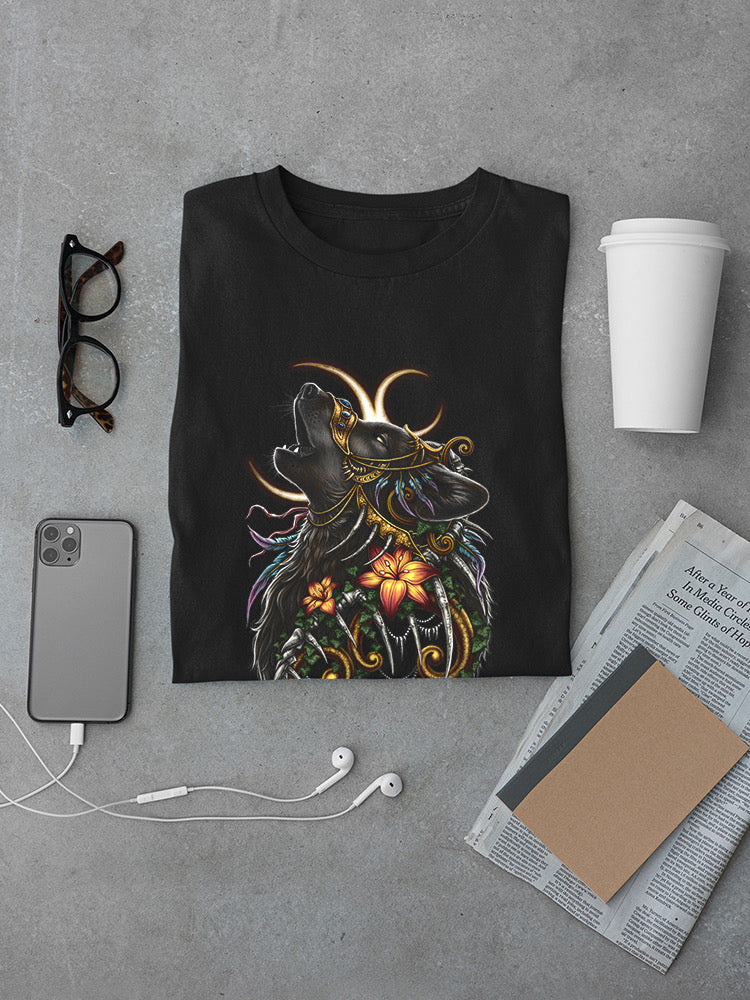 Howling Mystical Wolf T-shirt -Sarah Richter Designs