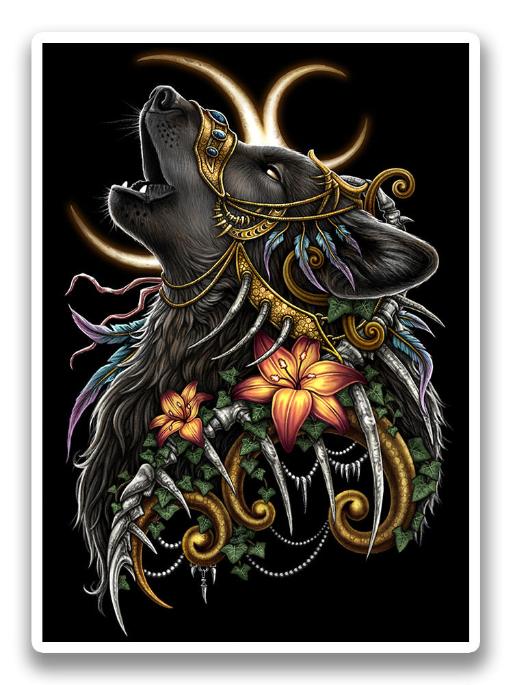 Howling Mystical Wolf Sticker -Sarah Richter Designs