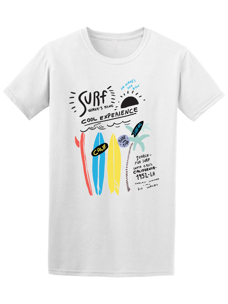 Hand-drawn Surf Wave's King California Tee - Image by Shutterstock