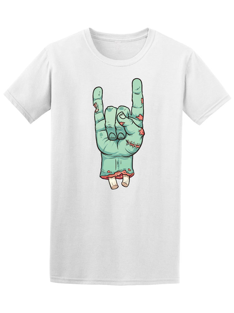 Cartoon Zombie Rock Hand Sign Tee - Image by Shutterstock