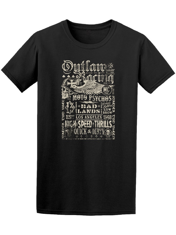 Outlaw Racing Vintage Poster Tee Men's -Image by Shutterstock
