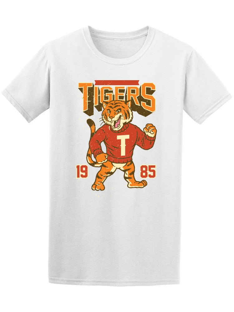 Vintage Tigers Mascot Design Tee Men's -Image by Shutterstock
