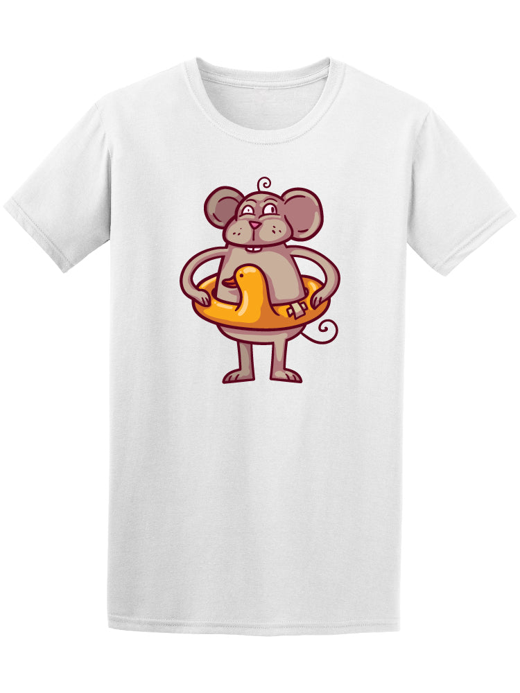 Cartoon Mouse Yellow Swim Ring Tee Men's -Image by Shutterstock