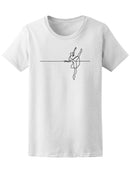 Continuous Line Art Drawing Ballet Dancer Ballerina Illustration Tee Women