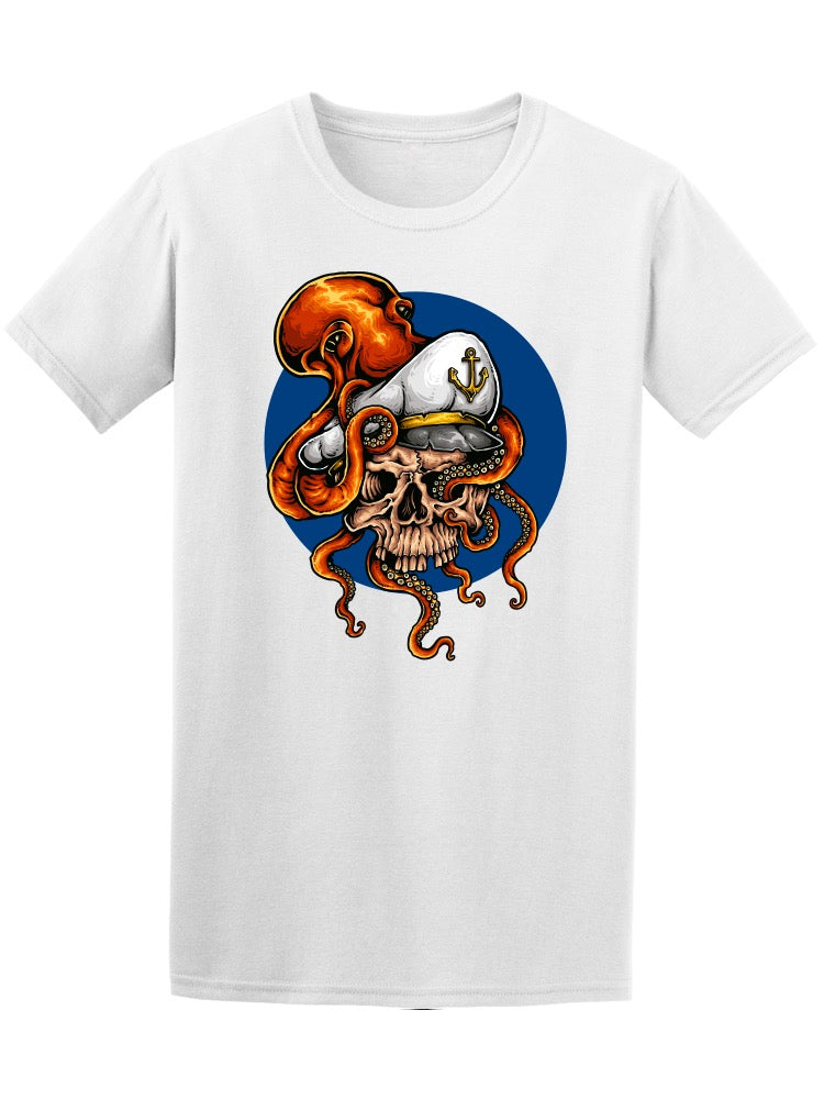 Of Octopus Holding Captain Skull With Tentacle Tee Men's -Image by Shutte