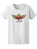 Flying Heart In Chains Of Love. Flaming Heart Tattoo. Loving Heart On Chai