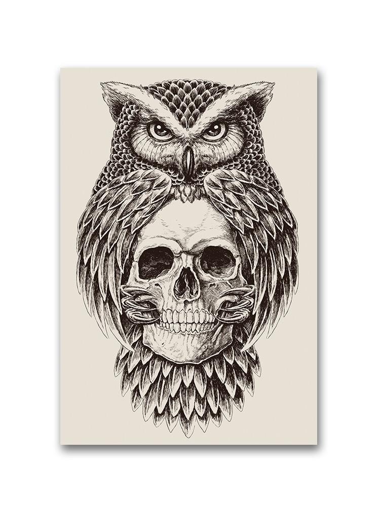 An Owl Holding A Skull Poster -Image by Shutterstock