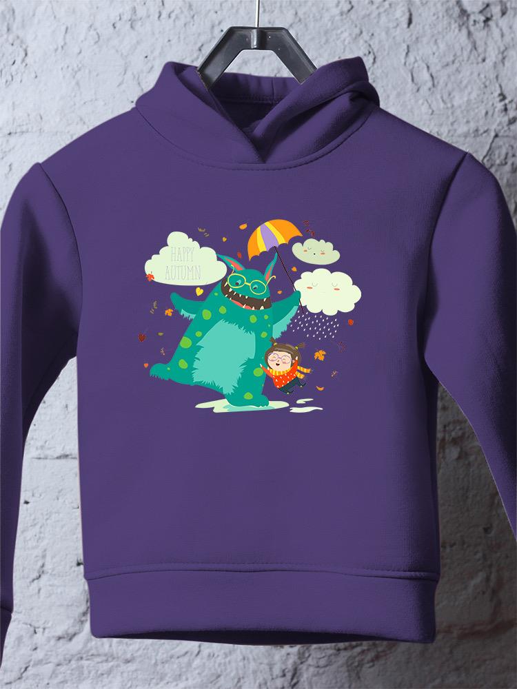 Happy Autumn Monster And Girl Hoodie -Image by Shutterstock