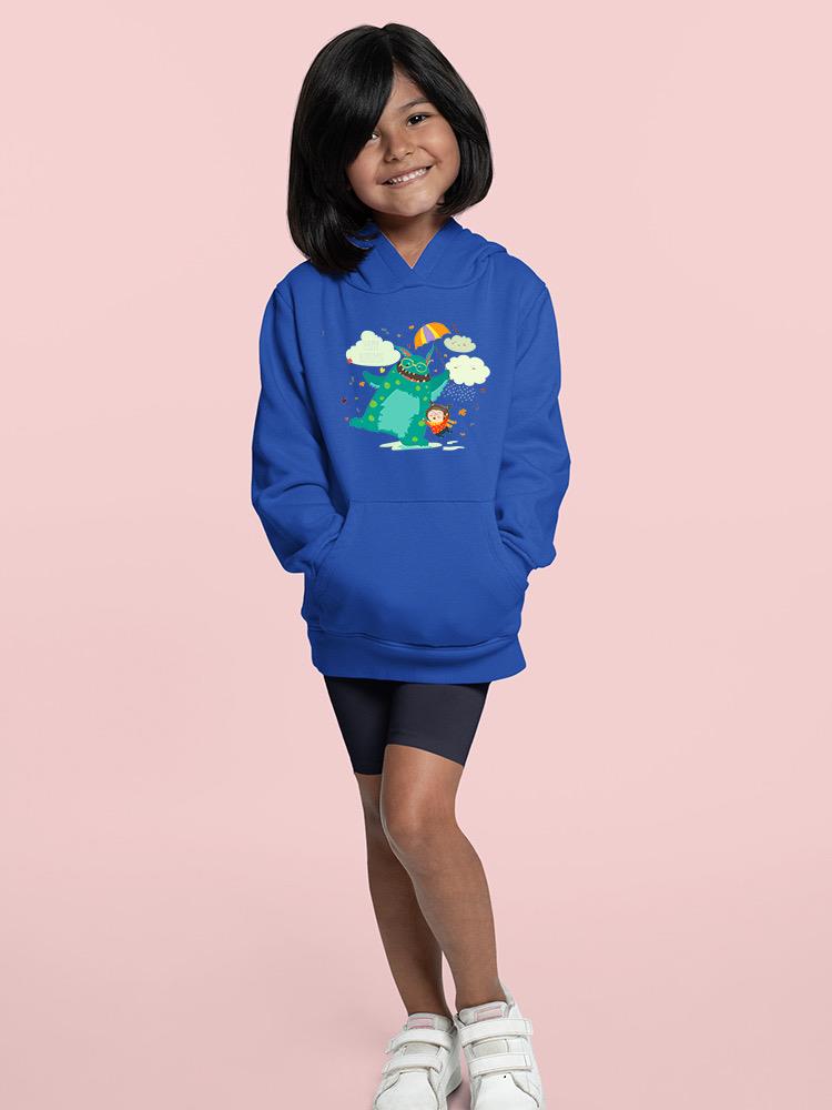 Happy Autumn Monster And Girl Hoodie -Image by Shutterstock