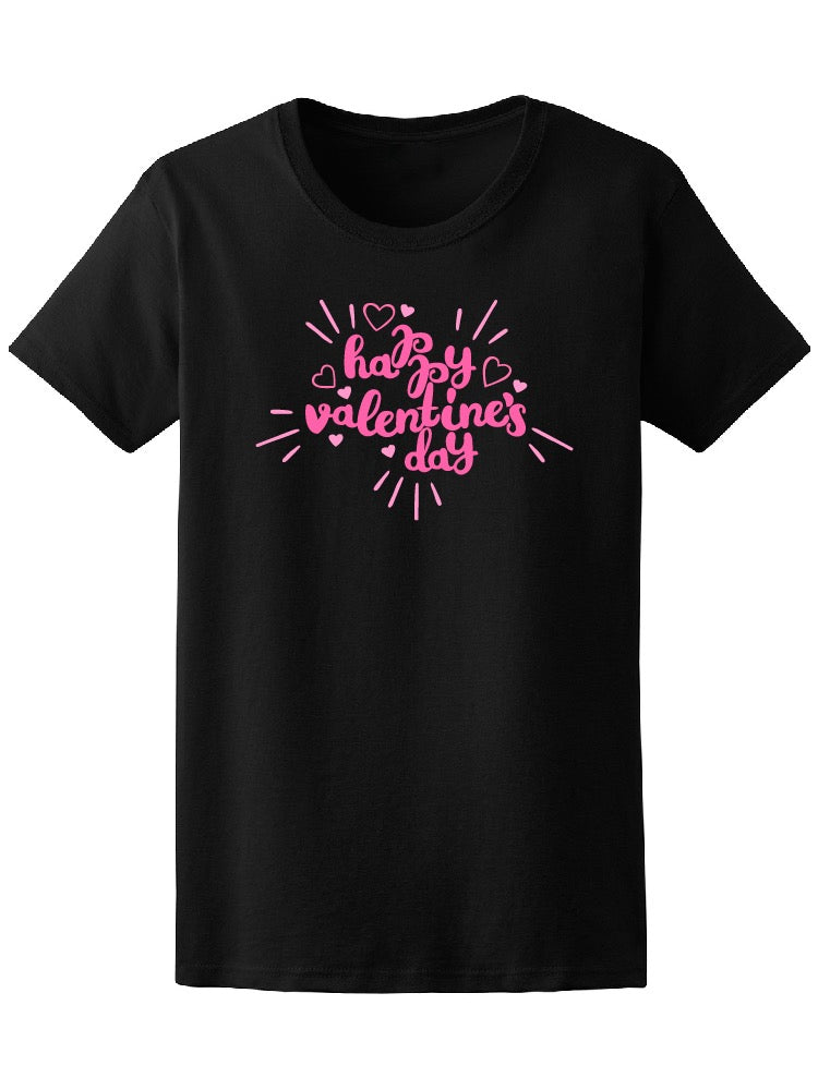 Happy Valentine's Day Lettering Isolated Object On White  Tee Women's -Ima