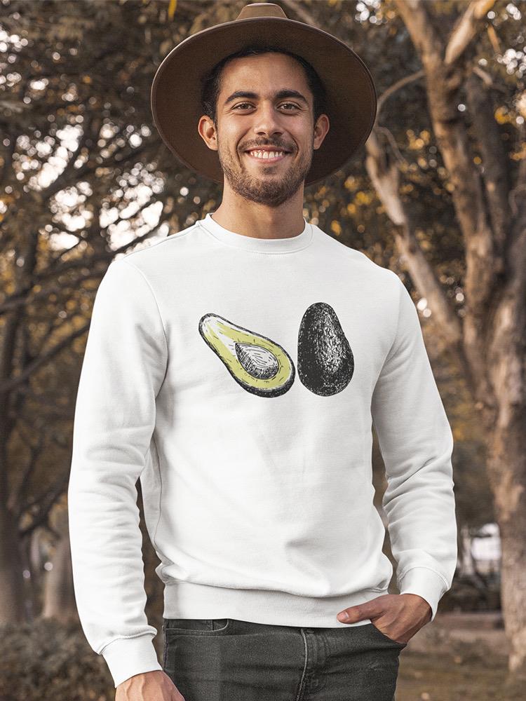 Avocado Halves Drawing Sweatshirt Men's -Image by Shutterstock